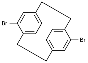 Tricyclo[8.2.2.24,7]hexadeca-4,6,10,12,13,15-hexaene, 5,11-dibromo-, stereoisomer Structure