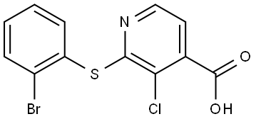 2-[(2-Bromophenyl)thio]-3-chloro-4-pyridinecarboxylic acid Structure