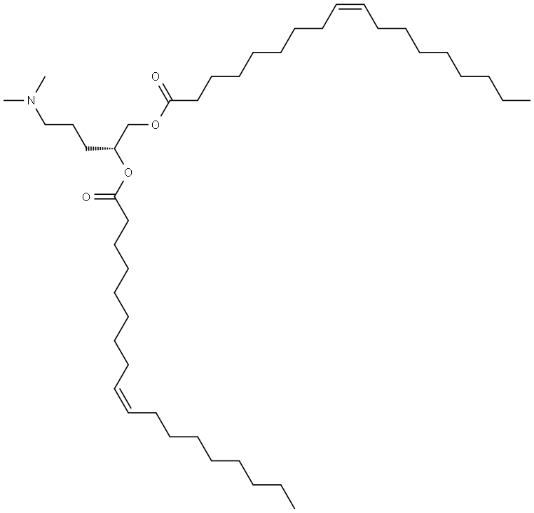 9-Octadecenoic acid (9Z)-, 1,1′-[(1R)-1-[3-(dimethylamino)propyl]-1,2-ethanediyl] ester Structure