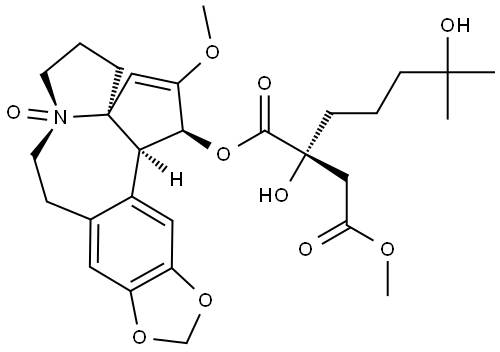 Cephalotaxine, 4-methyl 2-hydroxy-2-(4-hydroxy-4-methylpentyl)butanedioate, 9-oxide, [3(R),9β]- (9CI) Structure