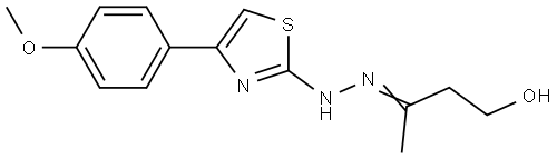 2-Butanone, 4-hydroxy-, 2-[4-(4-methoxyphenyl)-2-thiazolyl]hydrazone Structure