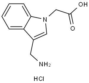 (3-Aminomethyl-indol-1-yl)acetic acid hydrochloride Structure