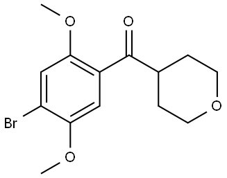 (4-Bromo-2,5-dimethoxyphenyl)(tetrahydro-2H-pyran-4-yl)methanone Structure