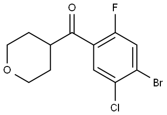 (4-Bromo-5-chloro-2-fluorophenyl)(tetrahydro-2H-pyran-4-yl)methanone Structure