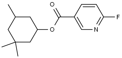 3,3,5-Trimethylcyclohexyl 6-fluoro-3-pyridinecarboxylate Structure