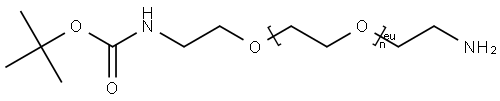 O-(2-Aminoethyl)-O'-[2-(Boc-amino)ethyl]polyethylene glycol 3000 Structure