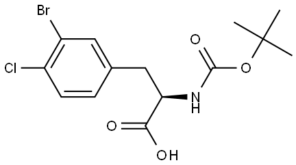 N-Boc-3-bromo-4-chloro-D-phenylalanine Structure