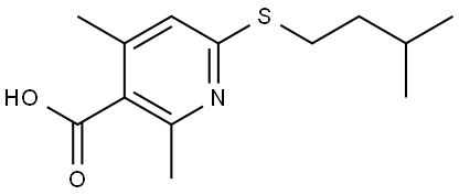 2,4-Dimethyl-6-[(3-methylbutyl)thio]-3-pyridinecarboxylic acid Structure