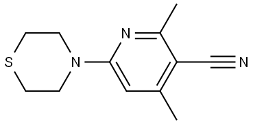 2,4-Dimethyl-6-(4-thiomorpholinyl)-3-pyridinecarbonitrile Structure