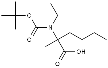 2-((tert-butoxycarbonyl)(ethyl)amino)-2-methylhexanoic acid 구조식 이미지