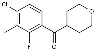 (4-Chloro-2-fluoro-3-methylphenyl)(tetrahydro-2H-pyran-4-yl)methanone Structure