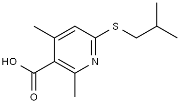 2,4-Dimethyl-6-[(2-methylpropyl)thio]-3-pyridinecarboxylic acid Structure