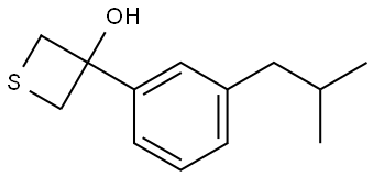 3-[3-(2-Methylpropyl)phenyl]-3-thietanol Structure