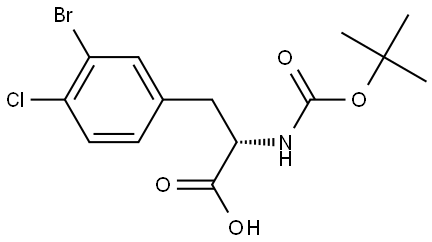 N-Boc-3-bromo-4-chloro-L-phenylalanine Structure