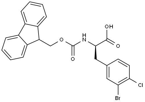 N-Fmoc-3-bromo-4-chloro-D-phenylalanine Structure