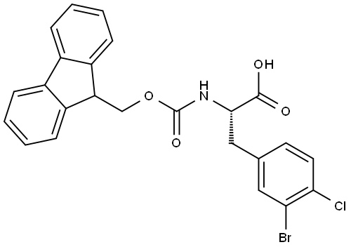 N-Fmoc-3-bromo-4-chloro-L-phenylalanine Structure