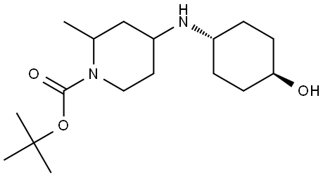 tert-butyl 4-(((1r,4r)-4-hydroxycyclohexyl)amino)-2-methylpiperidine-1-carboxylate Structure