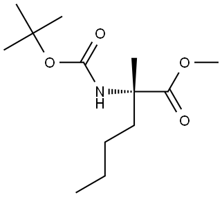 (S)-methyl 2-((tert-butoxycarbonyl)amino)-2-methylhexanoate 구조식 이미지