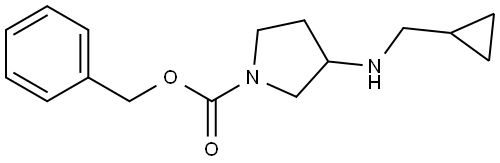 1-Pyrrolidinecarboxylic acid, 3-[(cyclopropylmethyl)amino]-, phenylmethyl ester Structure