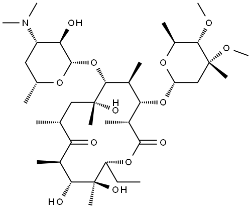 Erythromycin, 4′′-O-methyl- Structure