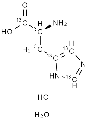 L-HISTIDINE:HCL:H2O  (<5% D)(13C6, 97-99%) Structure