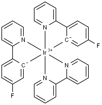 Iridium(1+), (2,2′-bipyridine-κN1,κN1′)bis[5-fluoro-2-(2-pyridinyl-κN)phenyl-κC]- (ACI) Structure