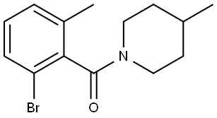 (2-Bromo-6-methylphenyl)(4-methyl-1-piperidinyl)methanone Structure