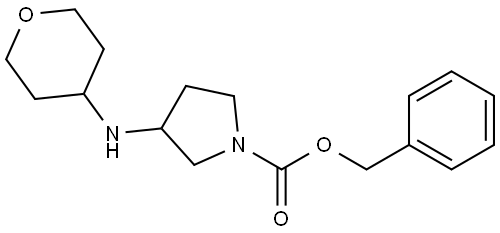 1-Pyrrolidinecarboxylic acid, 3-[(tetrahydro-2H-pyran-4-yl)amino]-, phenylmethyl ester Structure