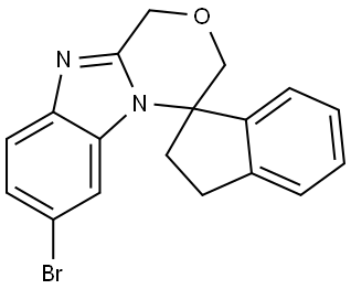 7-bromo-2',3'-dihydro-1H,3H-spiro[benzo[4,5]imidazo[2,1-c][1,4]oxazine-4,1'-indene Structure