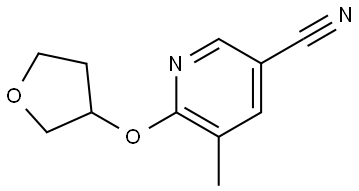 5-Methyl-6-[(tetrahydro-3-furanyl)oxy]-3-pyridinecarbonitrile Structure