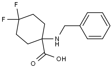 1-(benzylamino)-4,4-difluorocyclohexane-1-carboxylic acid Structure