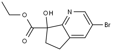 Ethyl 3-bromo-6,7-dihydro-7-hydroxy-5H-cyclopenta[b]pyridine-7-carboxylate Structure