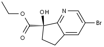 Ethyl (7R)-3-bromo-6,7-dihydro-7-hydroxy-5H-cyclopenta[b]pyridine-7-carboxylate Structure