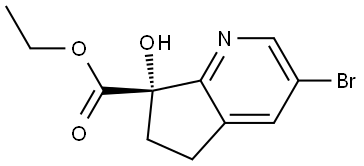 Ethyl (7S)-3-bromo-6,7-dihydro-7-hydroxy-5H-cyclopenta[b]pyridine-7-carboxylate Structure