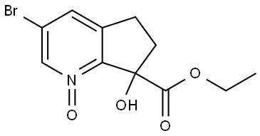 3-bromo-7-(ethoxycarbonyl)-7-hydroxy-6,7-dihydro-5H-cyclopenta[b]pyridine 1-oxide Structure