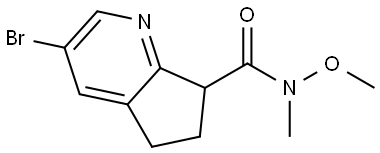 5H-Cyclopenta[b]pyridine-7-carboxamide, 3-bromo-6,7-dihydro-N-methoxy-N-methyl- Structure