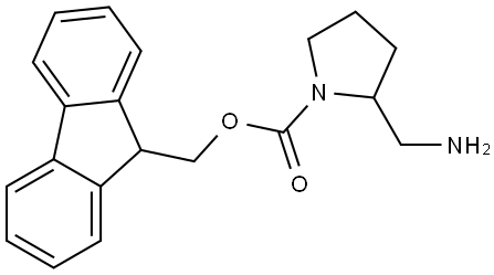 (9H-fluoren-9-yl)methyl 2-(aminomethyl)pyrrolidine-1-carboxylate Structure