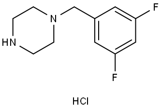 Piperazine, 1-[(3,5-difluorophenyl)methyl]-, hydrochloride (1:1) Structure