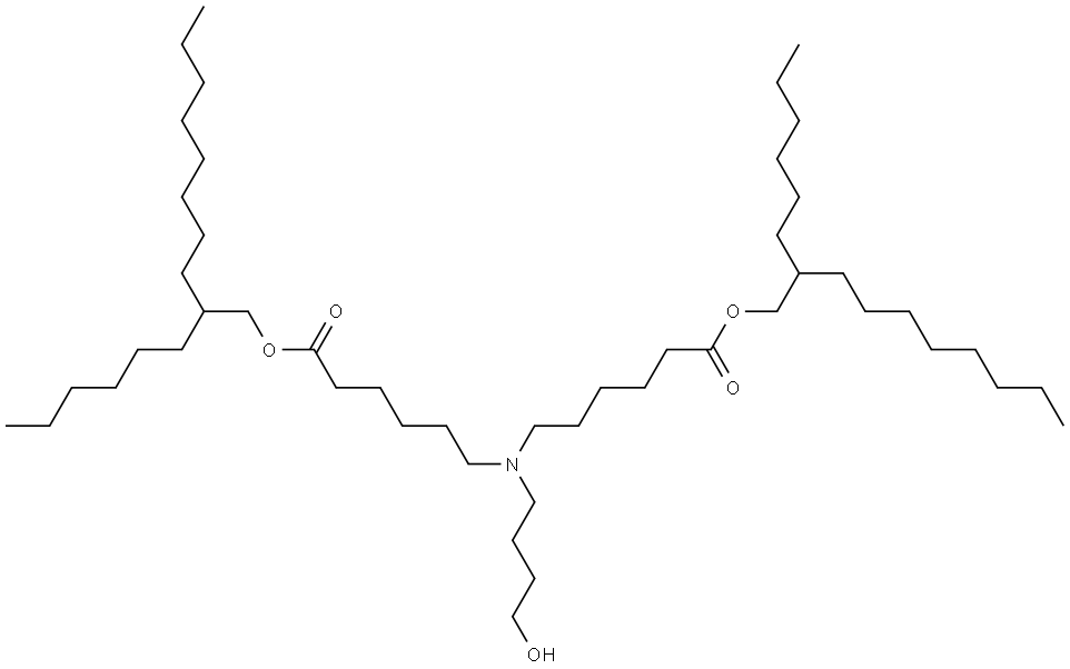 bis(2-hexyldecyl) 6,6'-((4-hydroxybutyl)azanediyl)dihexanoate Structure