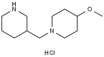 4-methoxy-1-(piperidin-3-ylmethyl)piperidine hydrochloride Structure