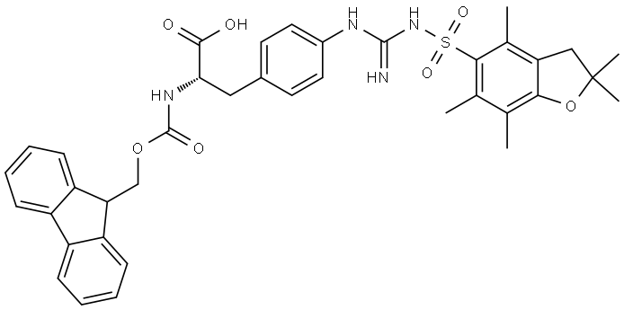 Fmoc-(4,( Pbf)-guanido)Phe-OH Structure