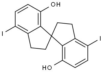 1,1′-Spirobi[1H-indene]-7,7′-diol, 2,2′,3,3′-tetrahydro-4,4′-diiodo- Structure