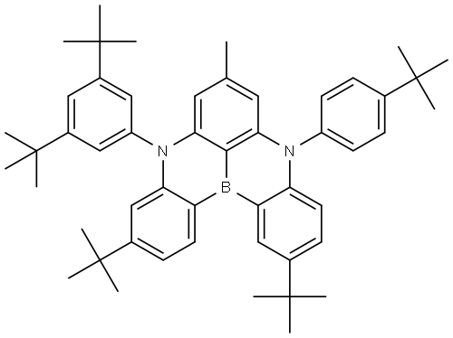 5H,9H-[1,4]Benzazaborino[2,3,4-kl]phenazaborine, 9-[3,5-bis(1,1-dimethylethyl)phenyl]-2,11-bis(1,1-dimethylethyl)-5-[4-(1,1-dimethylethyl)phenyl]-7-methyl- Structure