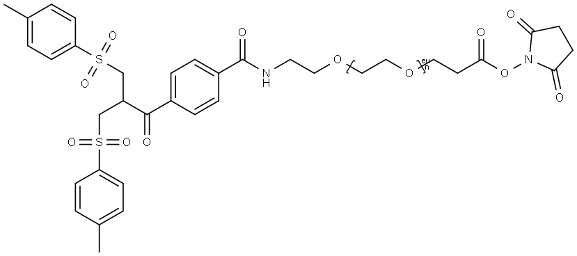 Bis-sulfone-peg12-nhs ester Structure