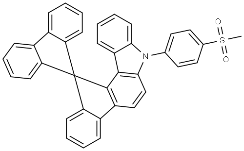 Spiro[9H-fluorene-9,12′(5′H)-indeno[1,2-c]carbazole], 5′-[4-(methylsulfonyl)phenyl]- 구조식 이미지