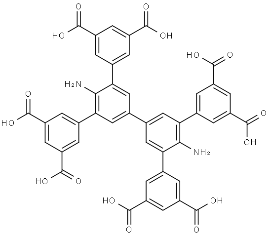 4'',6'-diamino-5',5''-bis(3,5-dicarboxyphenyl)-[1,1':3',1'':3'',1'''-quaterphenyl]-3,3''',5,5'''-tetracarboxylic acid Structure