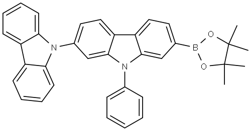 2,9′-Bi-9H-carbazole, 9-phenyl-7-(4,4,5,5-tetramethyl-1,3,2-dioxaborolan-2-yl)- 구조식 이미지