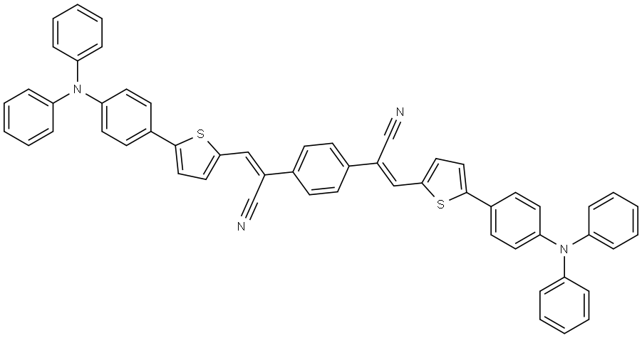 (2Z,2'Z)-2,2'-(1,4-phenylene)bis(3-(5-(4-(diphenylamino)phenyl)thiophen-2-yl)acrylonitrile) Structure