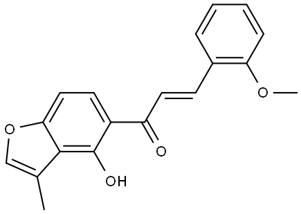 (2E)-1-(4-Hydroxy-3-methyl-5-benzofuranyl)-3-(2-methoxyphenyl)-2-propen-1-one Structure