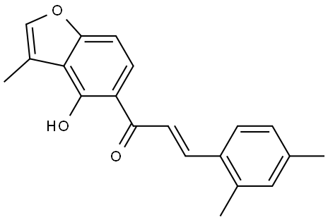 (2E)-3-(2,4-Dimethylphenyl)-1-(4-hydroxy-3-methyl-5-benzofuranyl)-2-propen-1-one Structure